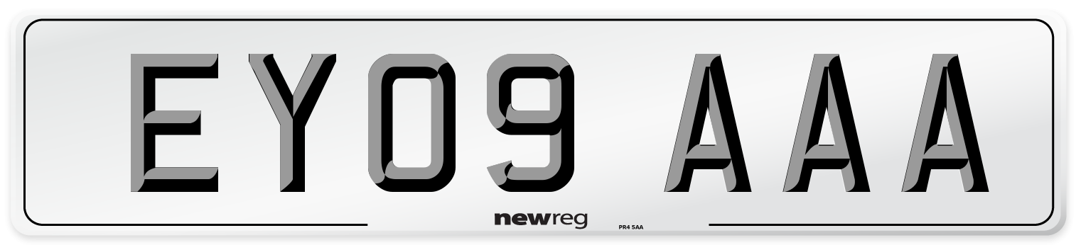 EY09 AAA Number Plate from New Reg